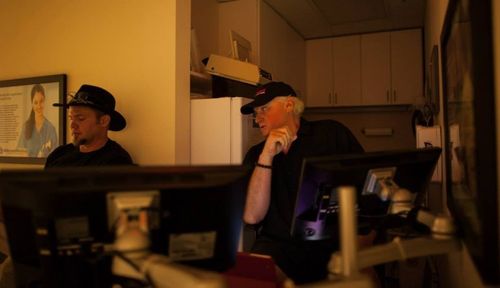 Director Norman McGuire with 1st AD Ben Loggins