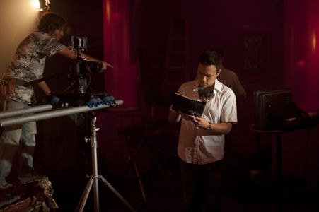 Chris Hanada on set of Guitar Face