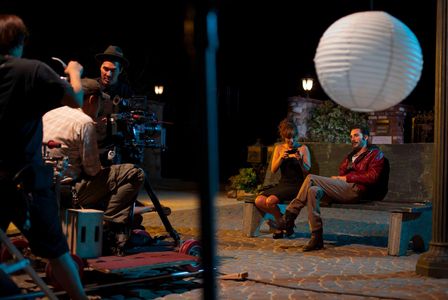 Bryan Becker and Fernanda Romero on the set of Truth