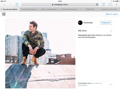 Gaël Zaks representing the US sportswear brand : Flowsociety