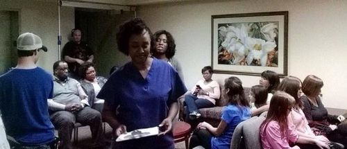 Waiting room scene