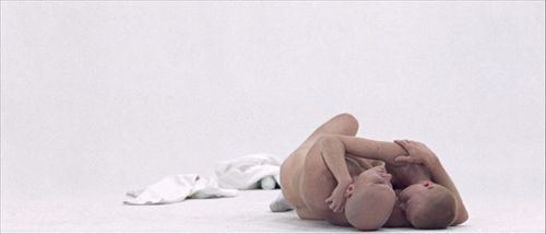 Robert Duvall and Maggie McOmie in THX 1138 (1971)