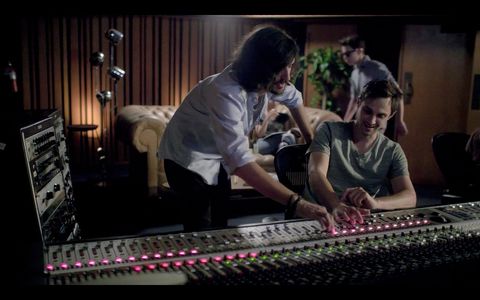 on set with Andrew J. West for Lenovo
