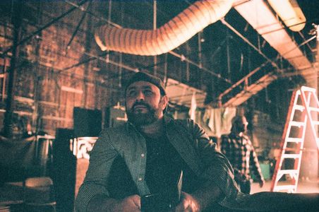 Jason Ensler on the set of Redliners for NBC