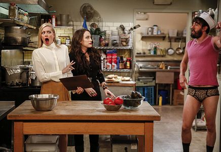 Kat Dennings, Jonathan Kite, and Beth Behrs in 2 Broke Girls (2011)