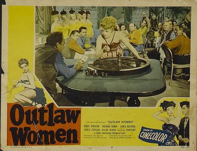 Jackie Coogan, Carla Balenda, Jacqueline Fontaine, and Marie Windsor in Outlaw Women (1952)
