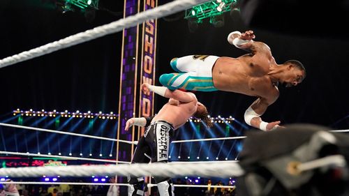 Matthew Adams and Kenneth Crawford in WWE Super Show-Down (2020)