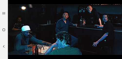 Preacher Six still Zach Galligan, Carmen Argenziano, Lawrence Chau, David Banks, Kyle Hester and Tomas Boykin