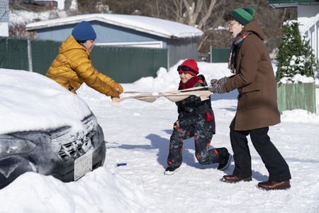 Philippe Bossé, Wayne Castle, Logan Aultman, Dominic Mariche, and Michaela Russell in Snow Day (2022)