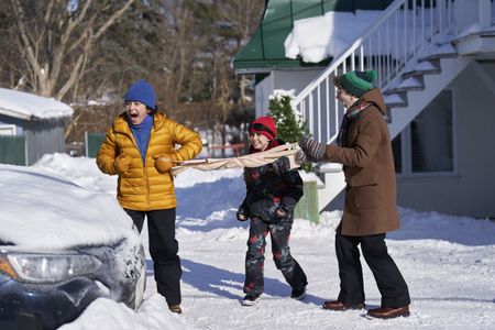 Philippe Bossé, Wayne Castle, Logan Aultman, Dominic Mariche, and Michaela Russell in Snow Day (2022)