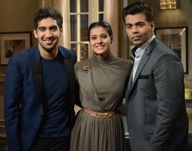 Kajol, Karan Johar, and Ayan Mukerji in Koffee with Karan (2004)