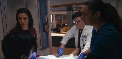 Lorena Diaz, Sophia Ali, and Conor Perkins in Chicago Med (2015)