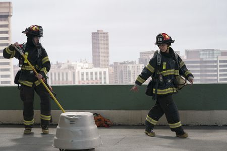 Jaina Lee Ortiz and Grey Damon in Station 19 (2018)