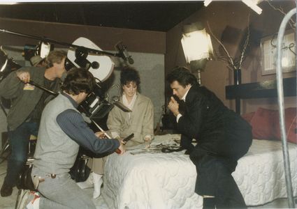 Margaret Michaels and Nick Mancuso on the set of Stingray.