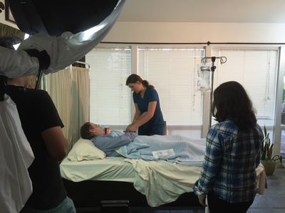 Deva Holliday on set of The Plunge