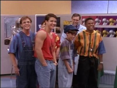 Walter Jones, Douglas McEwan, Austin St. John, and David Yost in Mighty Morphin Power Rangers (1993)