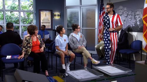 Rita Moreno, Todd Grinnell, Isabella Gomez, and Marcel Ruiz in One Day at a Time (2017)