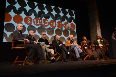 Arthur Agee, Sheila Agee, Peter Gilbert, Steve James, Frederick Marx, and Gordon Quinn at an event for Hoop Dreams (1994