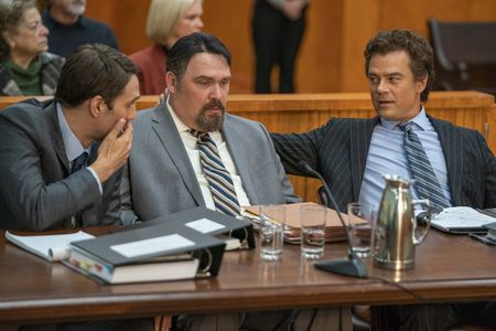 Josh Duhamel, Susan Shalhoub Larkin, and Ben Chase in The Thing About Pam (2022)