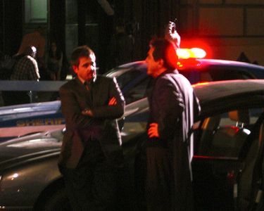 Mark Totty & Joe Mantegna - late night on the set of JOAN OF ARCADIA