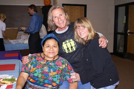 Rigoberta Menchu Tum, Ivan Suvanjieff and Dawn Engle in Guatemala while shooting 