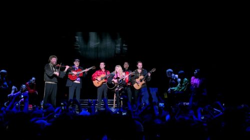 Madonna, Kevin Antunes, Monte Pittman, Arkady Gips, Vadim Kolpakov, Brian Frasier-Moore, and Alexander Kolpakov in Madon