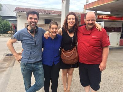 Grégory Gadebois, Yvo Muller, Lauriane Escaffre, and Madeleine Baudot in By a Hair (2019)