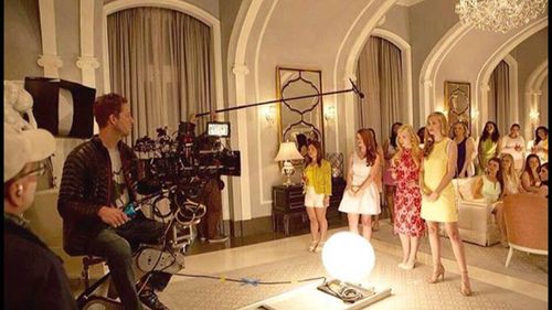 Behind the scenes filming Scream Queens Episode 1 