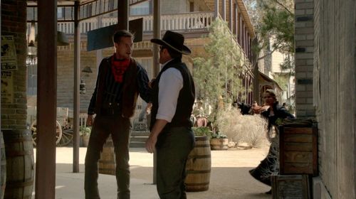 Still of Matt Burns, Nathan Fillion, and Molly Hagan in Castle
