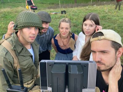 Eleonora Mancini, Timothy James Smith, Angelina Danielle Cama, Peter Poulos, and Justin Mane in Homefront (2023)