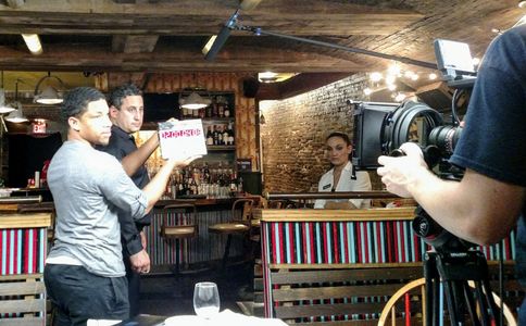 Eric Rosenberg on the set of Times Up (2017)