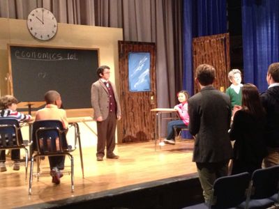 Raina Cheng on the set of TV Talk Show, LATE NIGHT WITH SETH MEYERS, Skit Title, DEEP GOOGLE, RODNEY DANGERFIELD'S BACK 