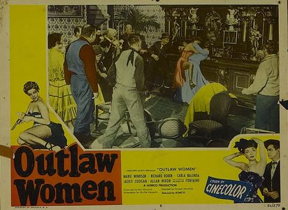 Jacqueline Fontaine, Richard Rober, and Marie Windsor in Outlaw Women (1952)
