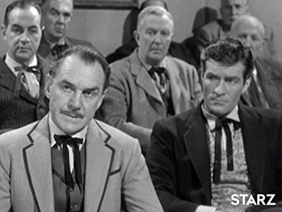 George DeNormand, Douglas Fowley, Herschel Graham, Hugh O'Brian, and Norman Stevans in The Life and Legend of Wyatt Earp