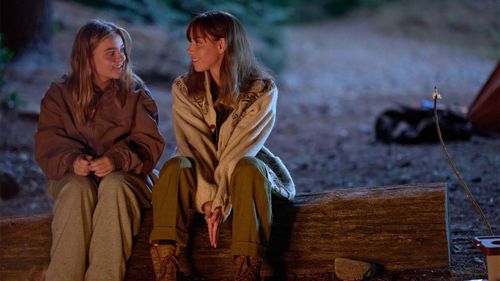 Shane Mahood, Megan Park, Aubrey Plaza, and Maisy Stella in My Old Ass (2024)