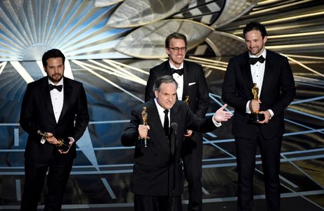 Robert Legato, Dan Lemmon, Adam Valdez, and Andrew R. Jones at an event for The Oscars (2017)