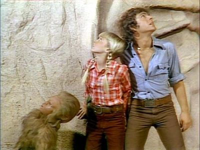 Kathy Coleman, Wesley Eure, and Phillip Paley in Land of the Lost (1974)