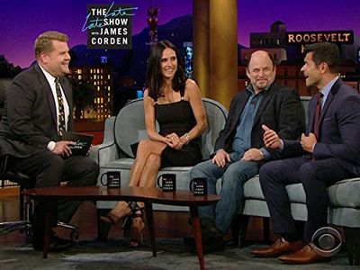 Jennifer Connelly, Jason Alexander, Mark Consuelos, and James Corden in The Late Late Show with James Corden (2015)