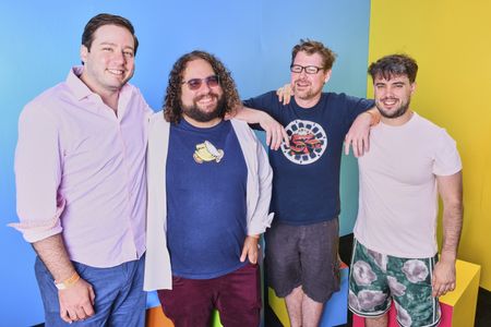 Justin Roiland, Benji Samit, Dan Hernandez, and Michael Cusack at an event for Solar Opposites (2020)