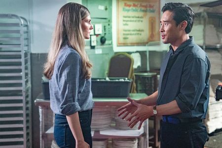 Raymond Lee and Caitlin Bassett in Quantum Leap (2022)