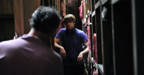 Gerard Johnstone on the set of 'Housebound'.