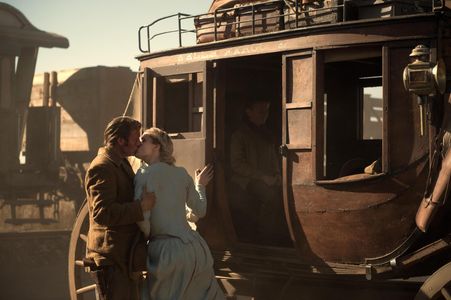 Mads Mikkelsen, Toke Lars Bjarke, and Nanna Øland Fabricius in The Salvation (2014)