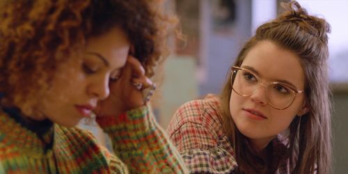 Anwen O'Driscoll and Aurora Dawson-Hunte in October Faction (2020)