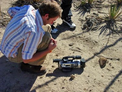 filming a scorpion for PASSION & POETRY - THE BALLAD OF SAM PECKINPAH (Mexico, 2003)
