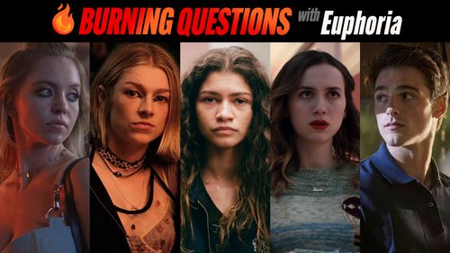 Maude Apatow, Sydney Sweeney, Zendaya, Jacob Elordi, and Hunter Schafer in Burning Questions (2021)