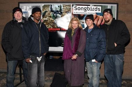 Robert Acosta, Patricia Foulkrod, Sean Huze, and Paul Rieckhoff at an event for The Ground Truth (2006)