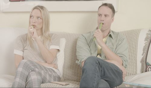 Marni Lustig and Brad Ulbrich on set of “Status Updates”