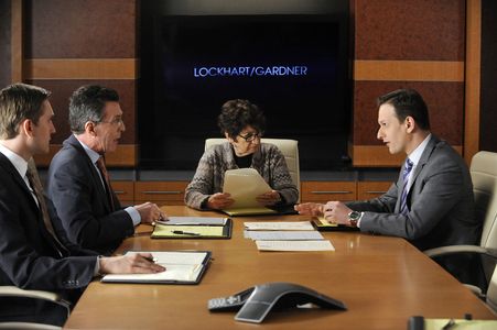 Josh Charles, John Glover, Joanna Merlin, and Aaron Staton in The Good Wife (2009)