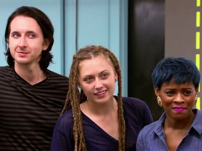 Alicia Hardesty, Sonjia Williams, and Dmitry Sholokhov in Project Runway (2004)