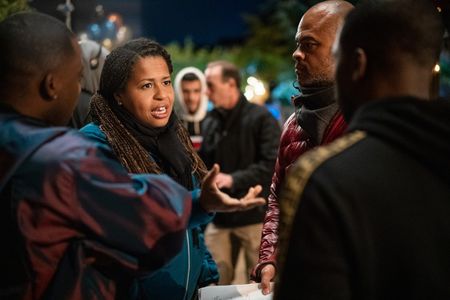 Anthony Hemingway, Courtney A. Kemp, Ricardo Manigat, and Woody McClain in Power Book II: Ghost (2020)